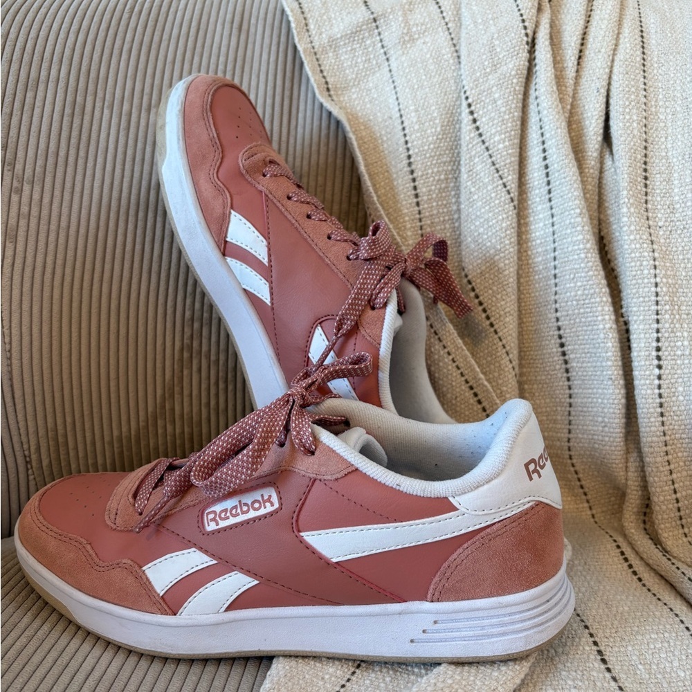 Reebok Rose and White Athletic Shoes